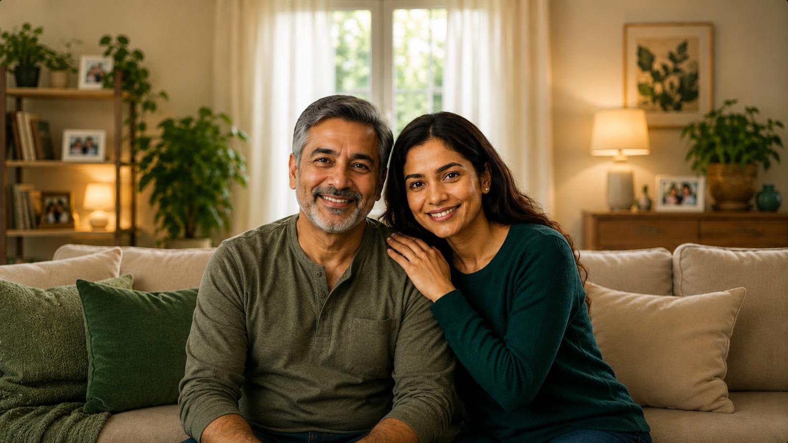 Patient and their partner at home, supported through their cancer journey